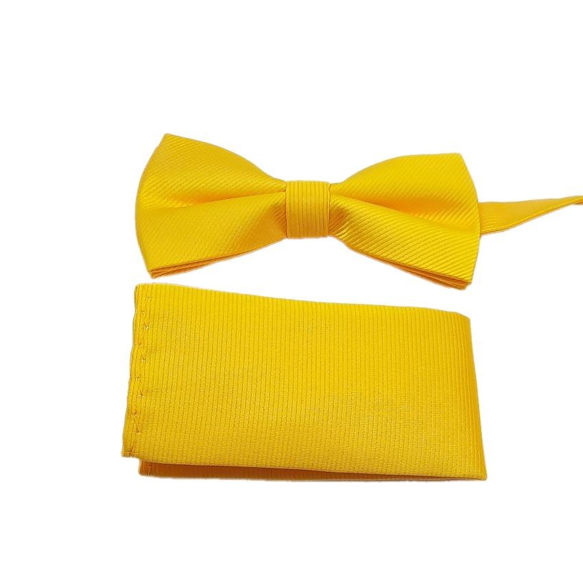 Boys Dandelion Yellow Stripe Dickie Bow Set