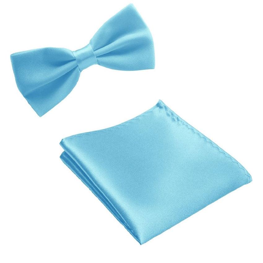 Boys Powder Blue Adjustable Dickie Bow Tie Set
