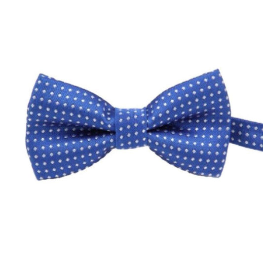 Boys Royal Blue With White Spots Dickie Bow