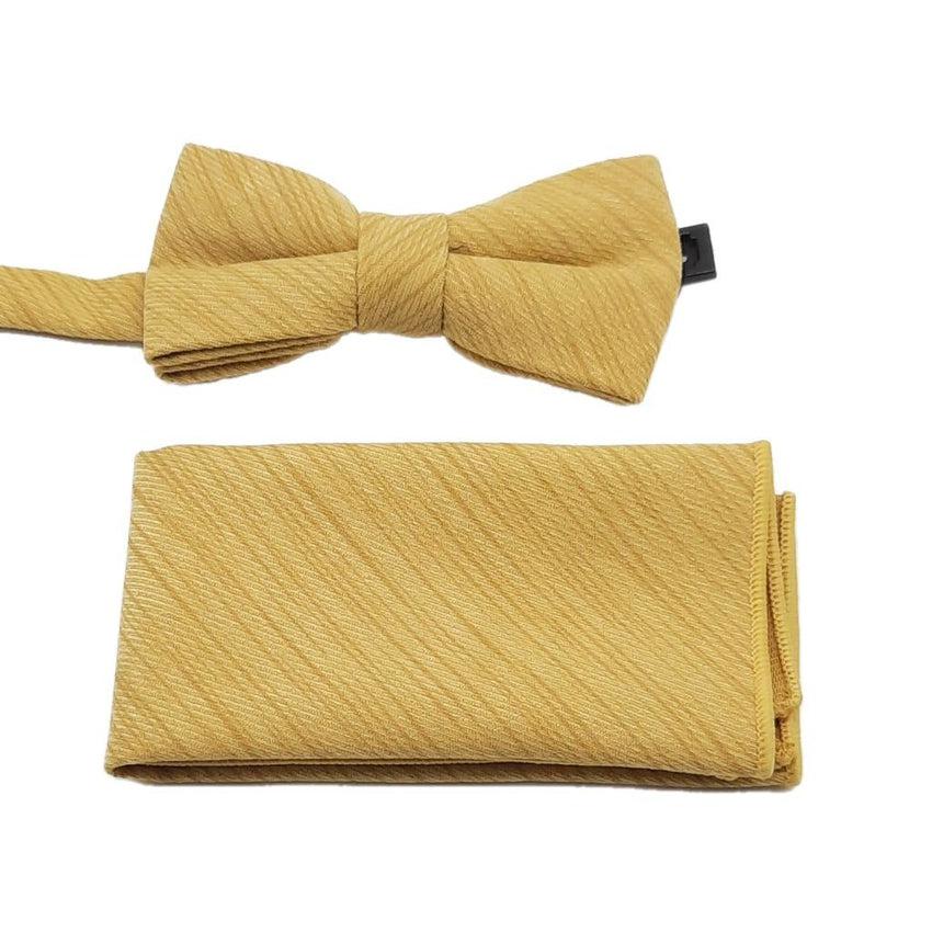 Boys Soft Mustard Yellow Dickie Bow Tie Set