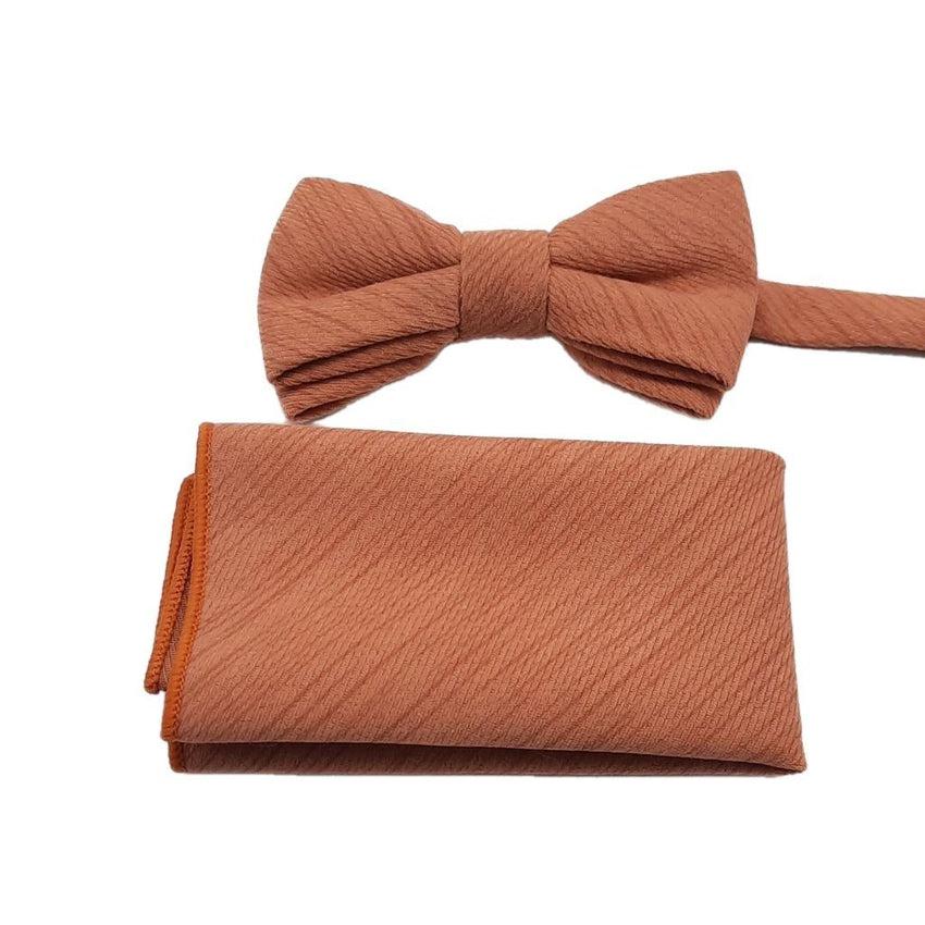 Boys Soft Orange Dickie Bow Tie Set