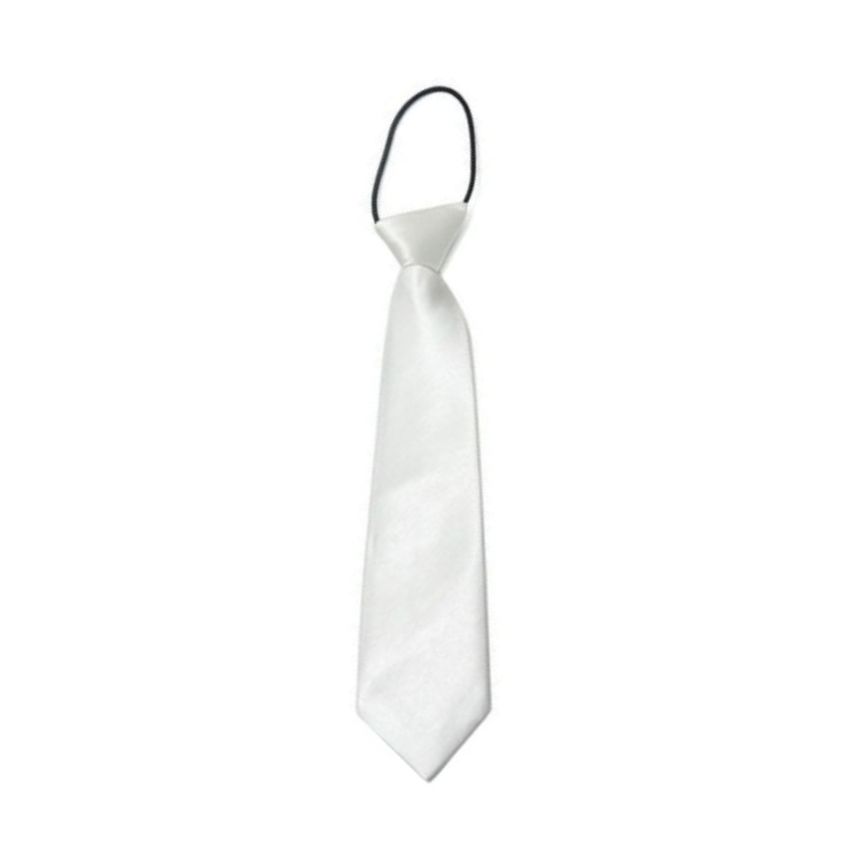 Boys White Elasticated Tie