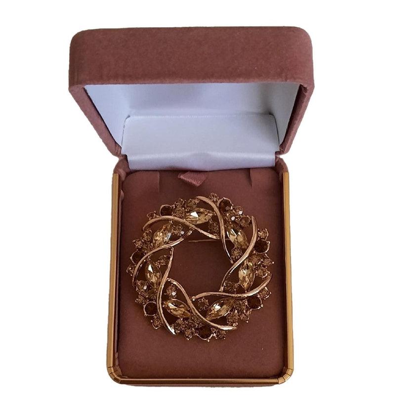 Brown And Gold Celtic Design Ladies Brooch