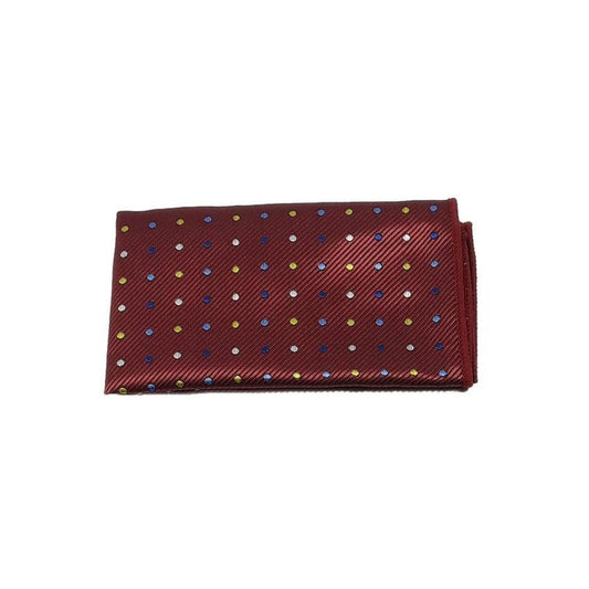 Burgundy With Coloured Spots Pocket Square Hanky