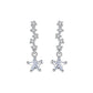 CZ Stem Star Drop Sterling Silver Earrings