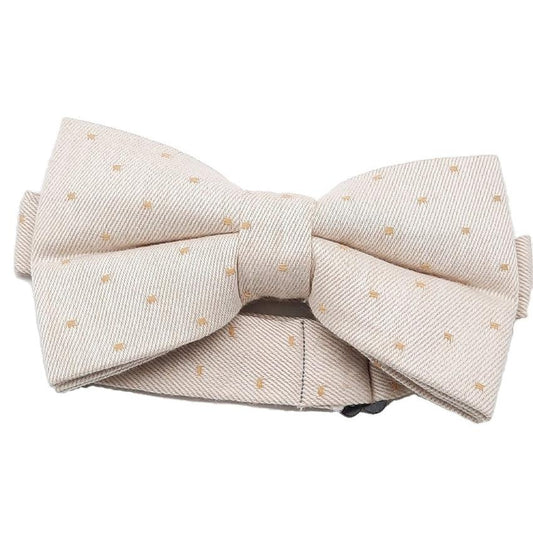 Champagne With Small Gold Spots Bow Tie