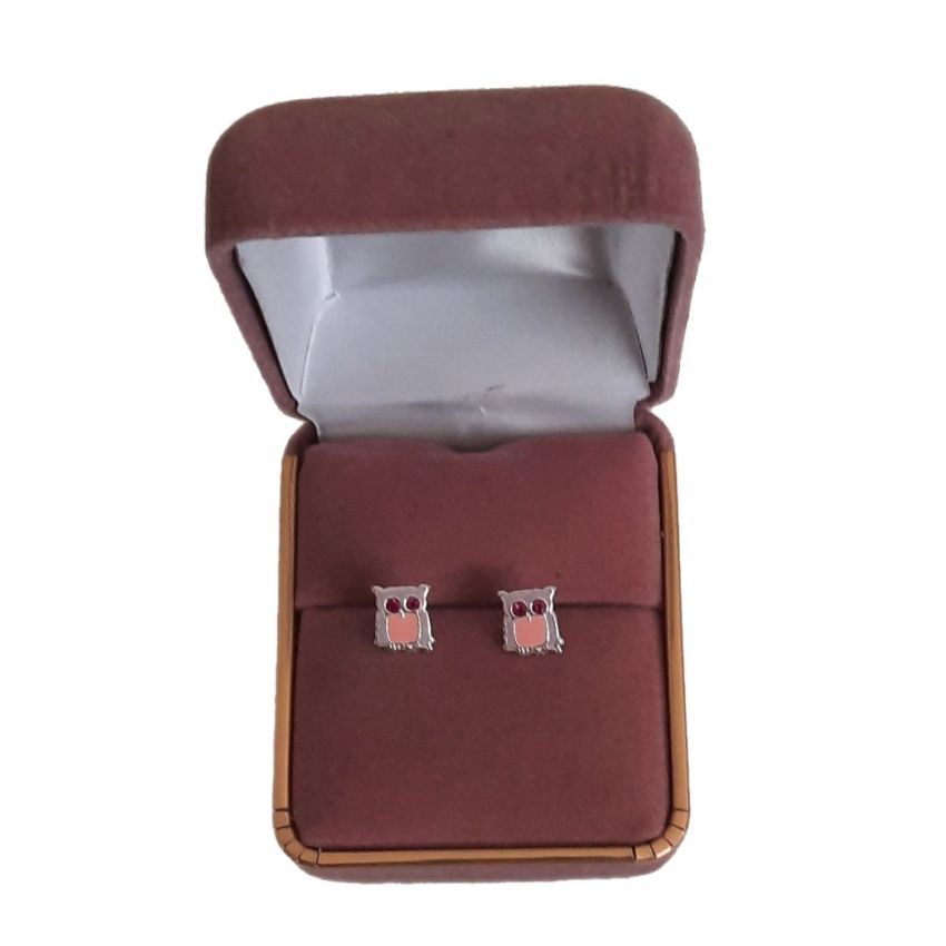 Childrens Sterling Silver Owl Earrings(2)