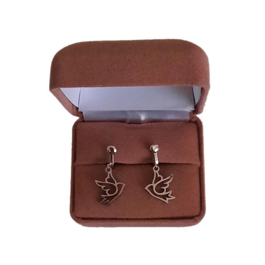 Clip On Confirmation Dove Earrings