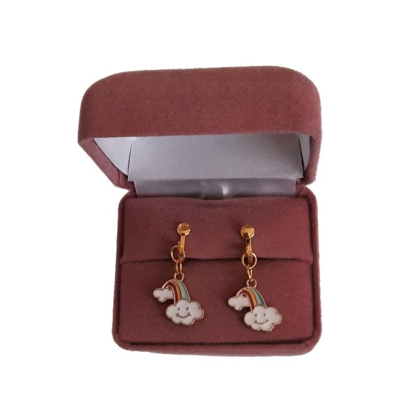 Cloud In A Hat Clip On Earrings