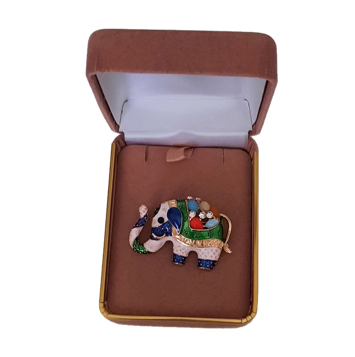 Coloured Elephant Enamel Brooch(2)