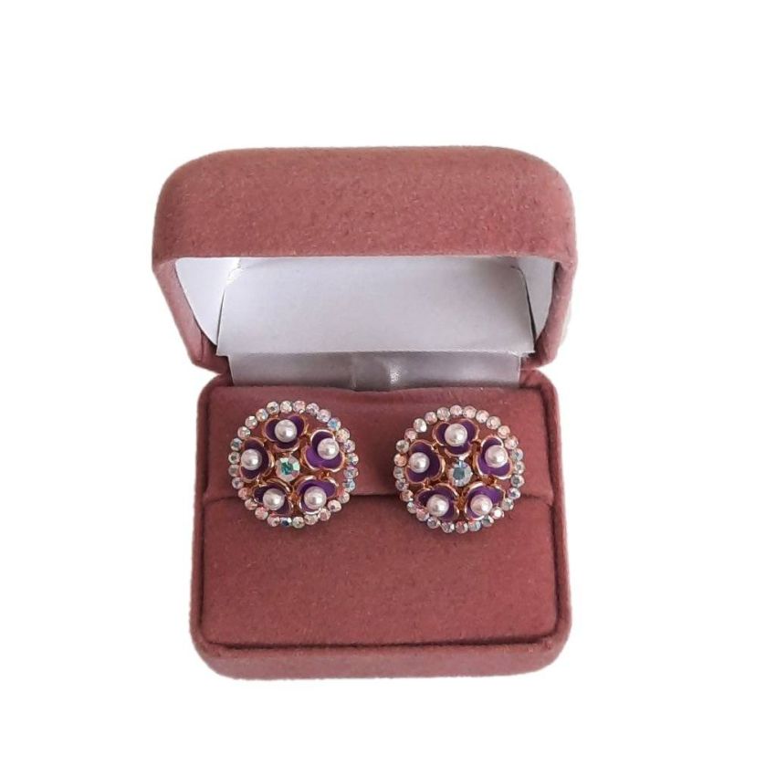 Coloured Flower Clip On Earrings(2)