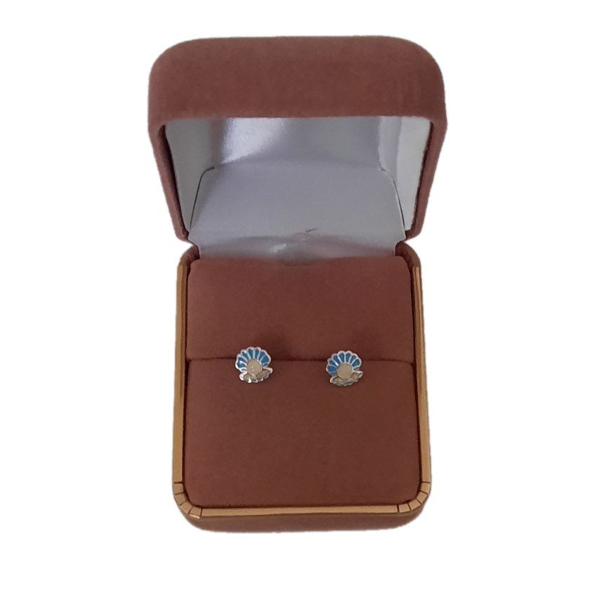Coloured Sterling Silver Clam Shell Earrings(2)