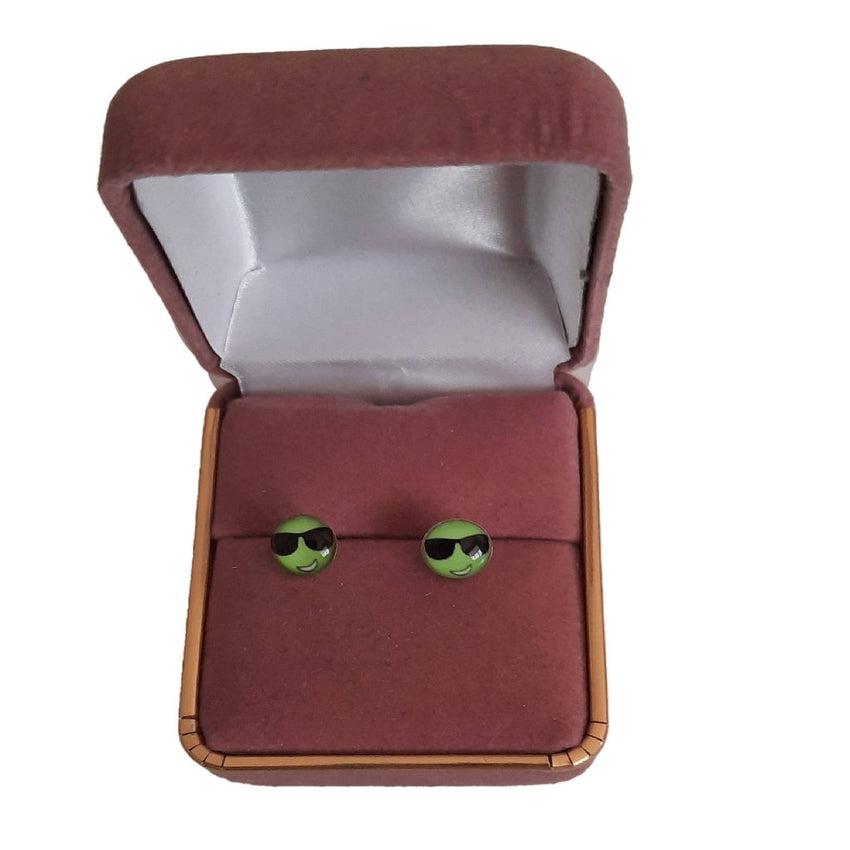 Cool Dude Sunglasses Sterling Silver Stud Earrings