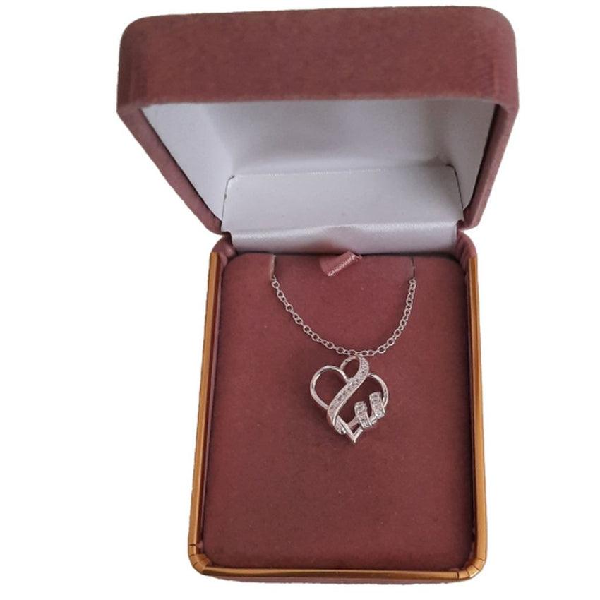 Cross Over Centre Silver Heart Pendant