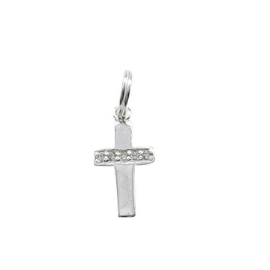 Cross Pendant With A Cubic Zirconia Centre Line