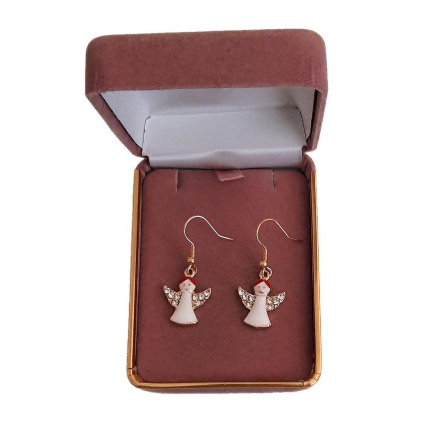 Crystal Angel Hook Christmas Earrings