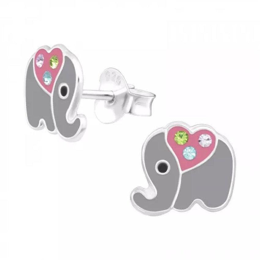 Crystal Elephant Sterling Silver Earring