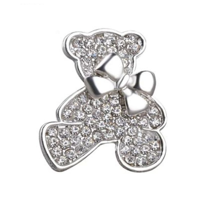 Crystal Set Teddy Bear Brooch