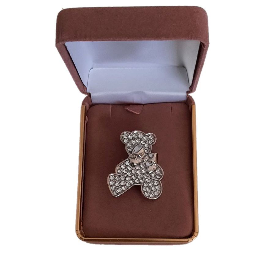 Crystal Set Teddy Bear Brooch(2)