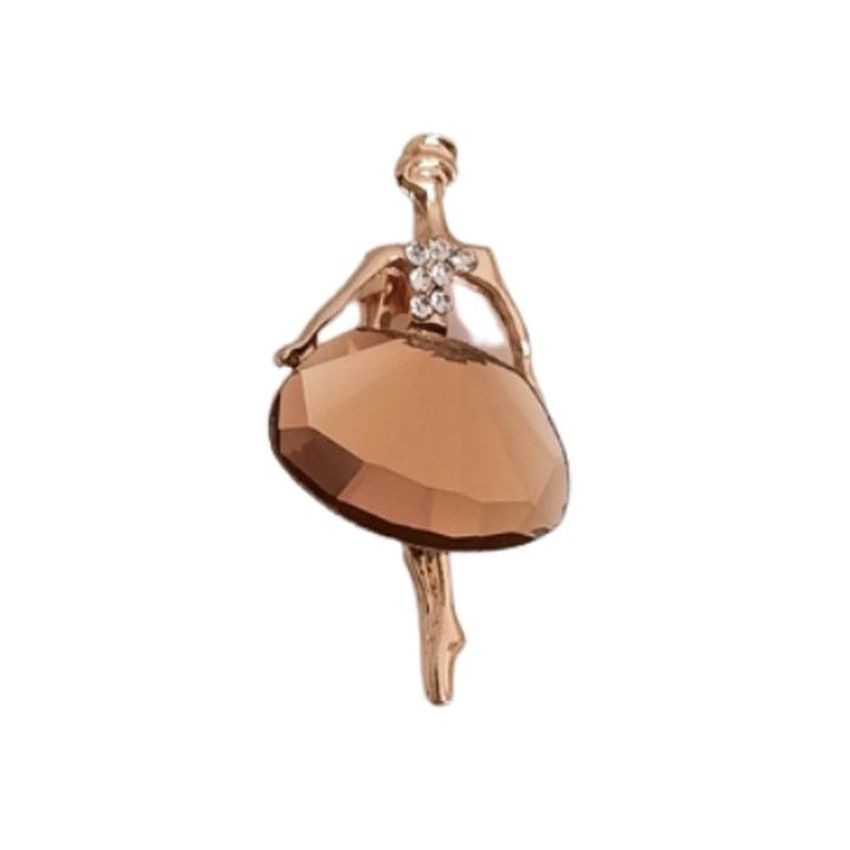 Crystal Skirt Lady Brooch