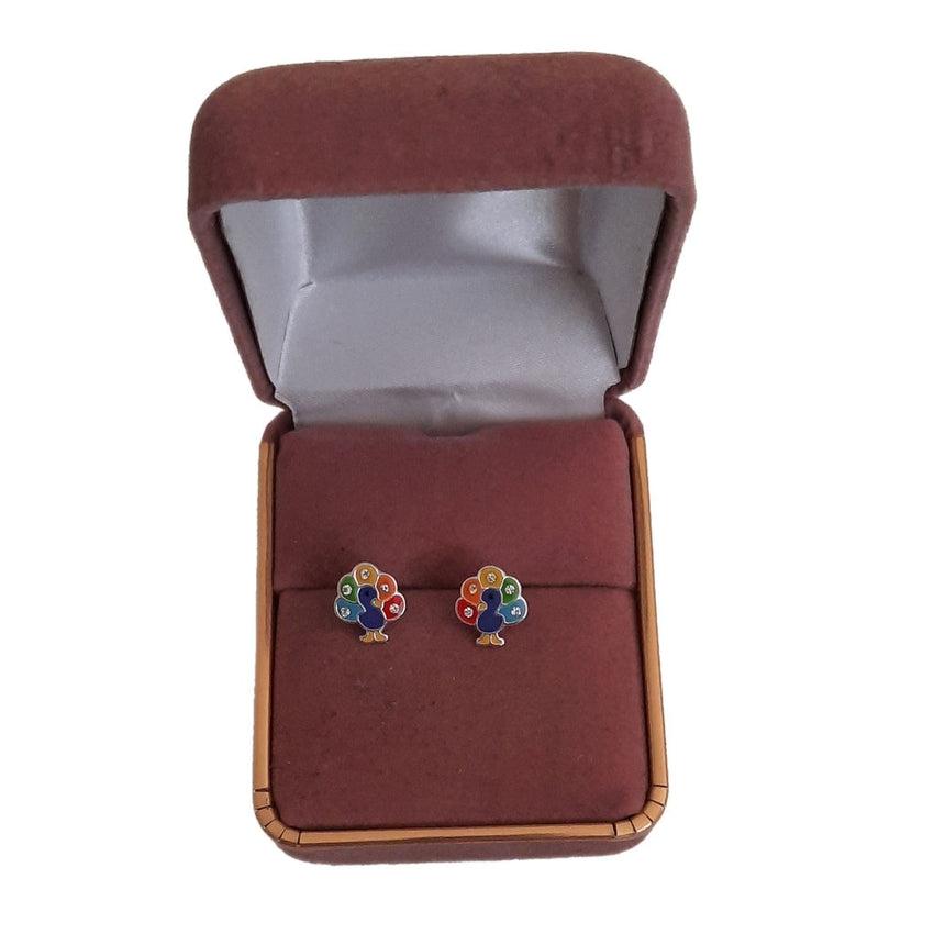 Crystal Peacock Sterling Silver Earrings