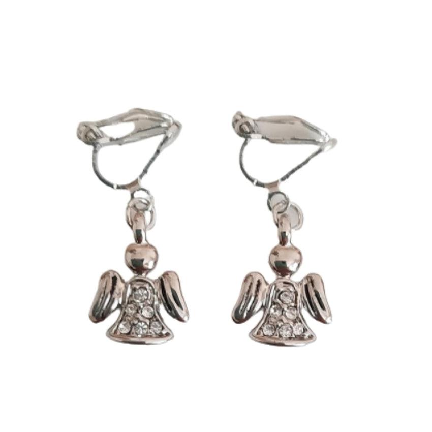 Cubic Zirconia Angel Clip On Earrings