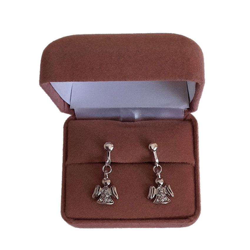 Cubic Zirconia Angel Clip On Earrings