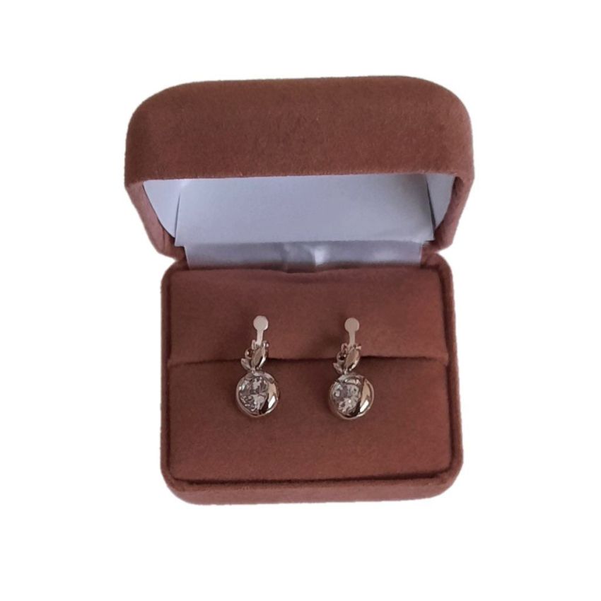 Cubic Zirconia Apple Clip On Earrings(2)