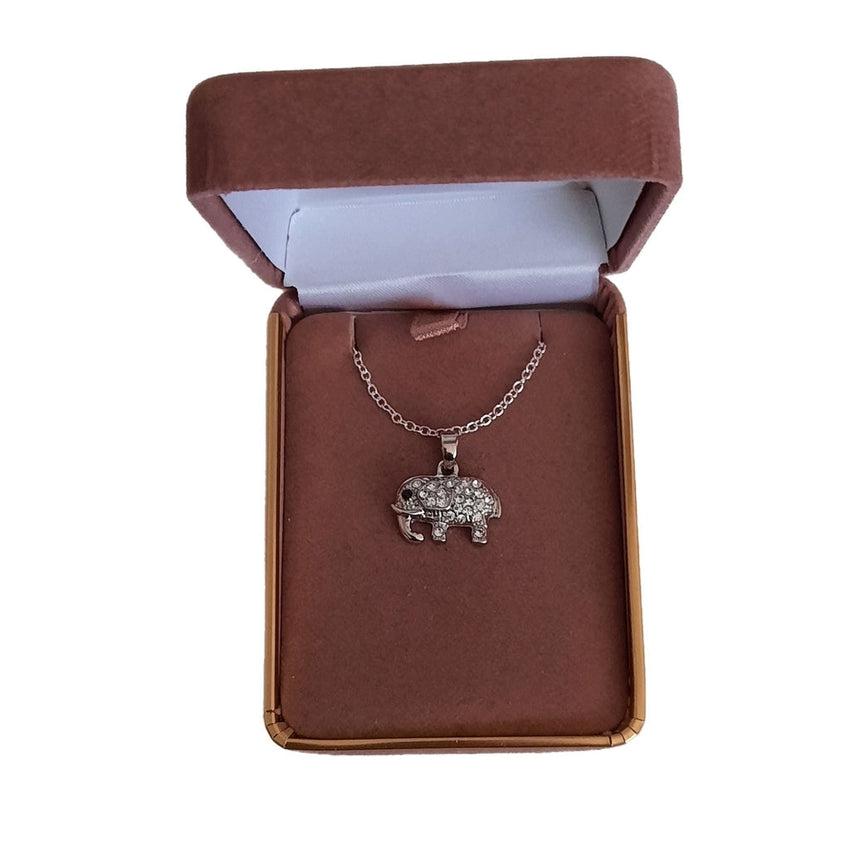 Cubic Zirconia Encrusted Elephant Pendant