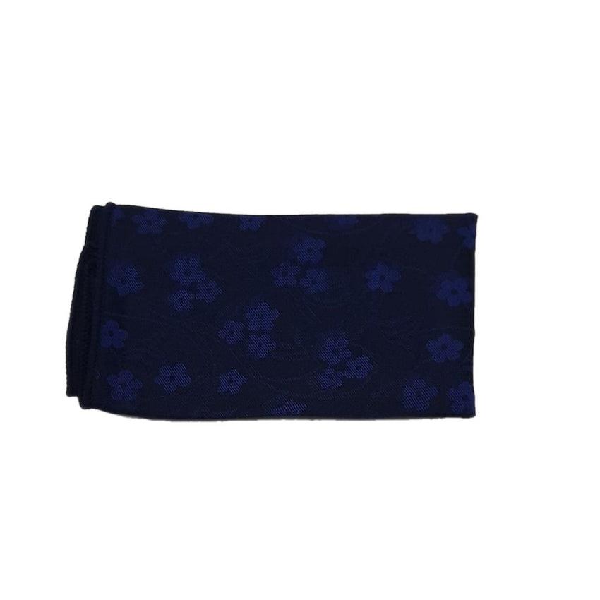 Dark Blue Floral Pocket Square Hanky