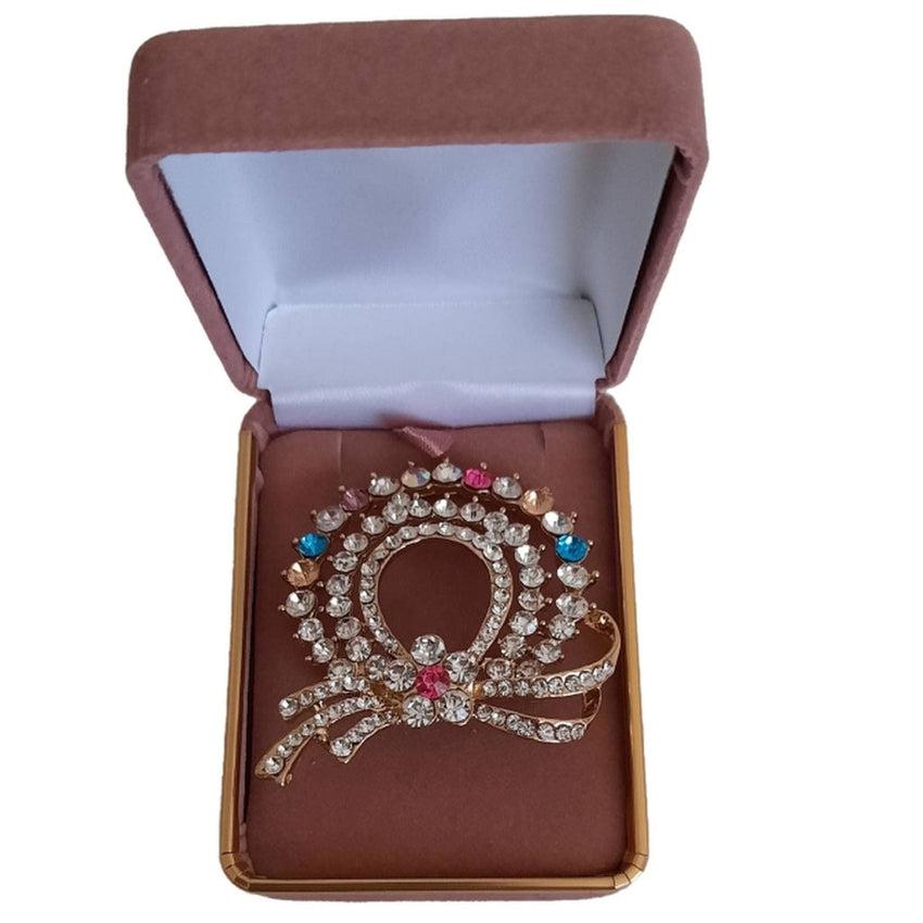 Diamante Centre Multi Coloured Ladies Brooch