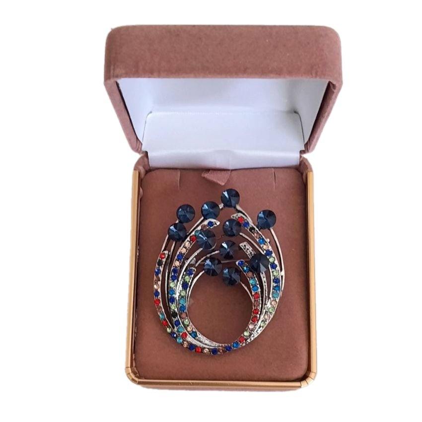 Diamante Crystal Bouquet Vintage Brooch