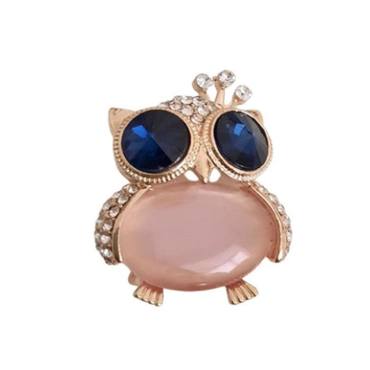 Diamante Multi Coloured Ladies Owl Brooch
