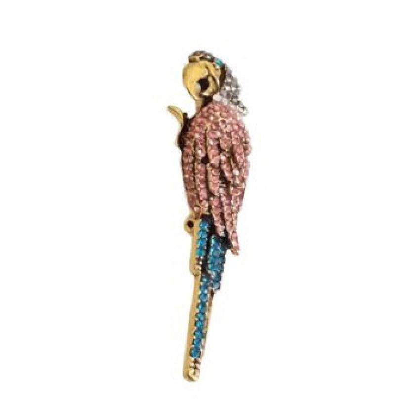 Diamante Parrot Brooch