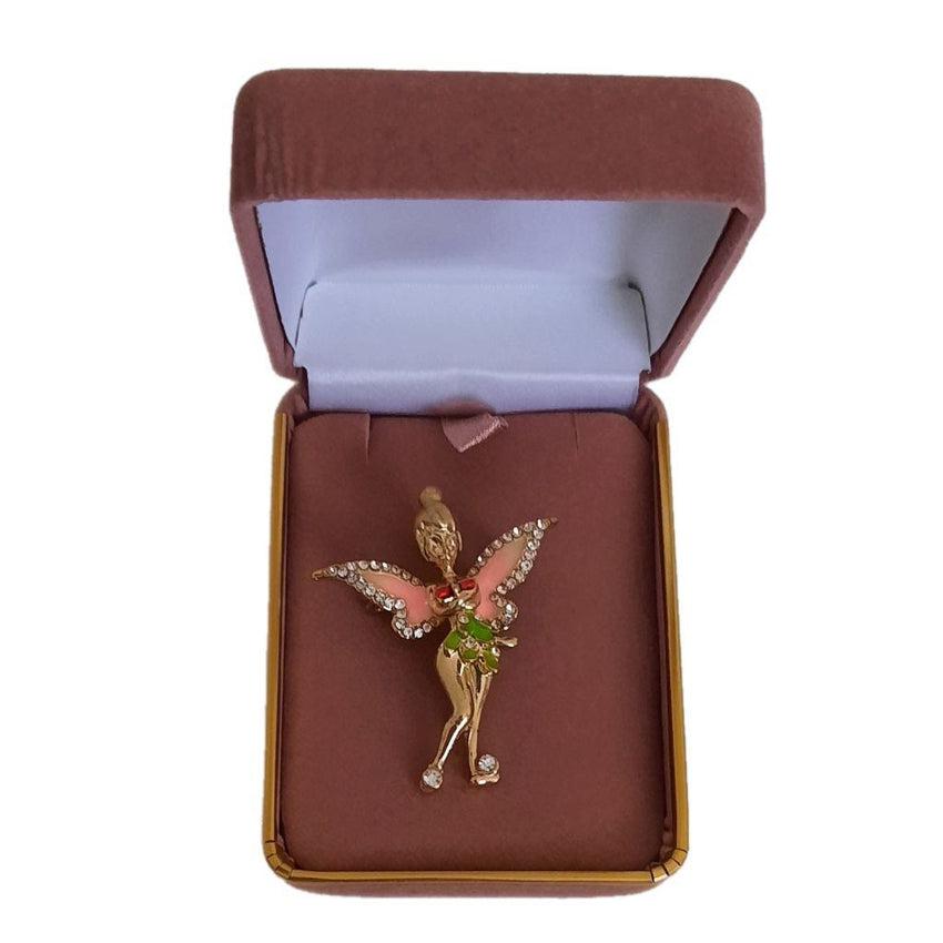 Diamante Pink Wing Fairy Brooch