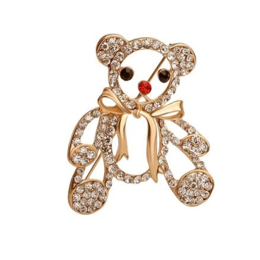 Diamante Teddy Bear Ladies Brooch