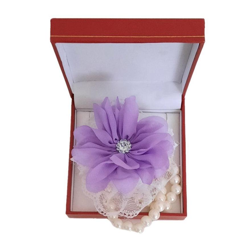 Double Bracelet Light Purple Flower Wrist Corsage