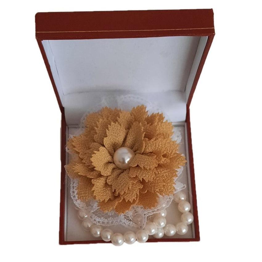 Double Bracelet Mustard Flower Wrist Corsage