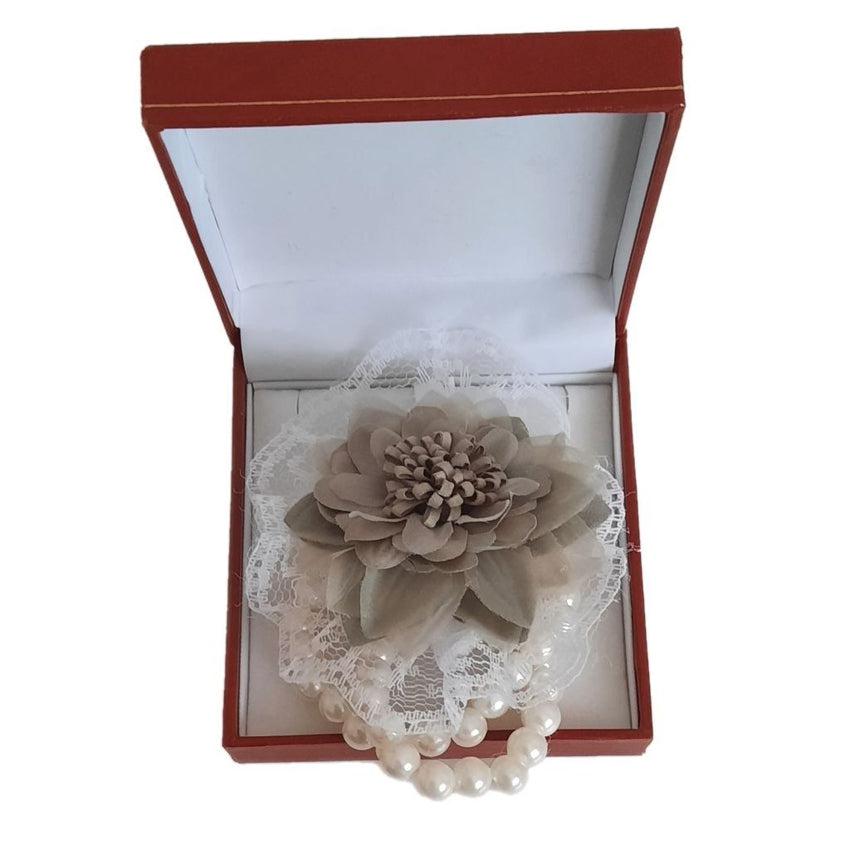 Double Bracelet Sage Green Flower Wrist Corsage