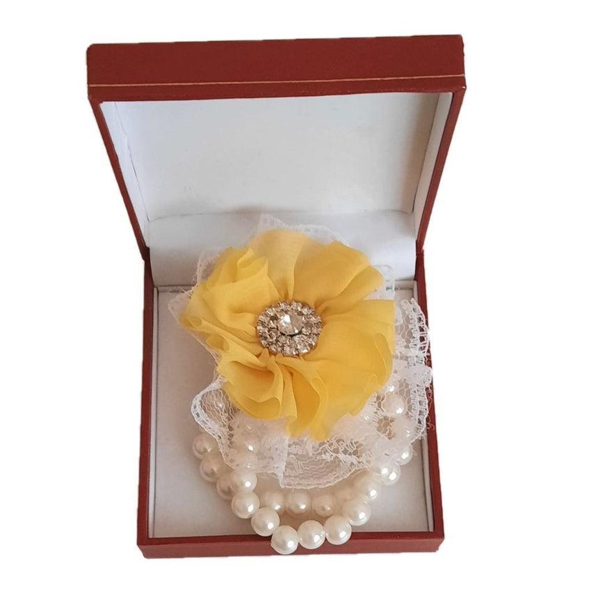 Double Bracelet Yellow Flower Wrist Corsage
