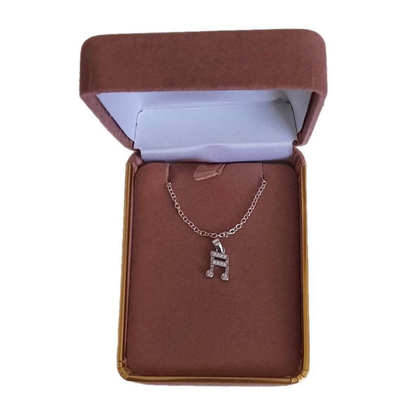 Double Quaver Sterling Silver Musical Note Pendant