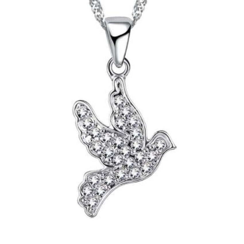 Dove Confirmation Jewellery Necklace With Cubic Zirconia Stones