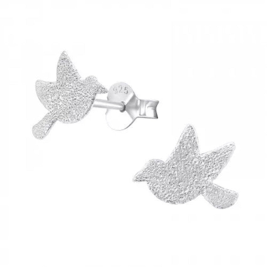 Dove Glitter Sterling Silver Confirmation Earrings