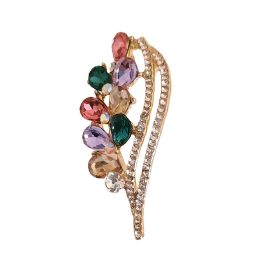 Flower Crystal Set Vintage Ladies Brooch