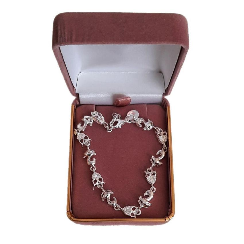 Fox And Owl Teenagers Sterling Silver Bracelet
