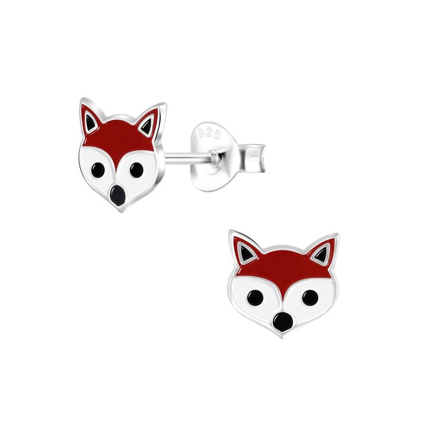 Fox Face Sterling Silver Earrings