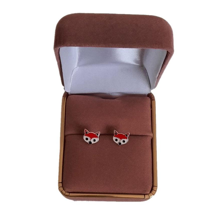 Fox Face Sterling Silver Earrings