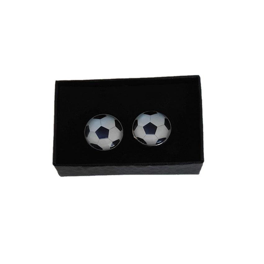 Fun Fashion Black And White Football Cufflinks