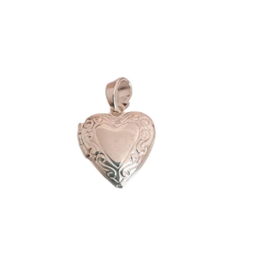 Girls Engraved Edge Small Heart Locket