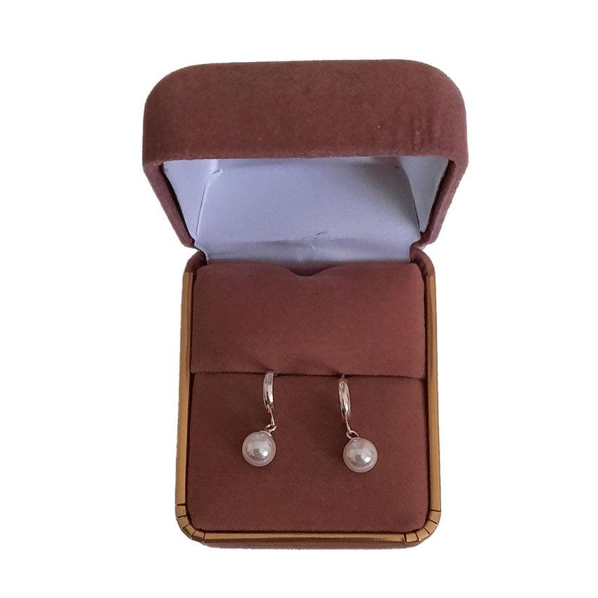 Girls Slight Drop Sterling Silver Pearl Communion Earrings